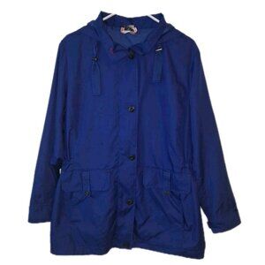 Land's End Women’s 1X Blue Rain Jacket Windbreaker